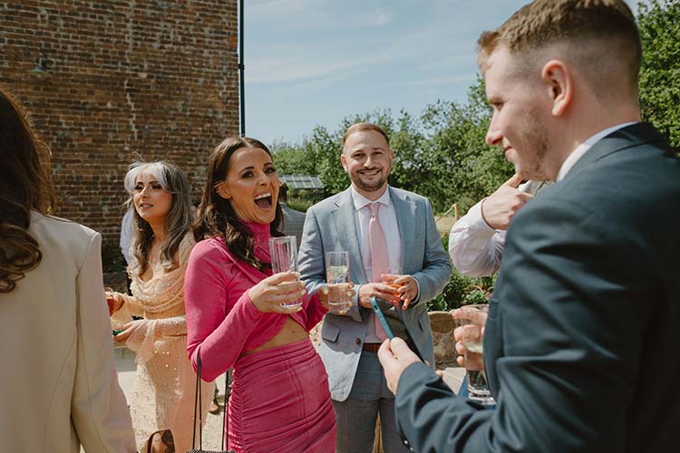 Spring wedding happy guests