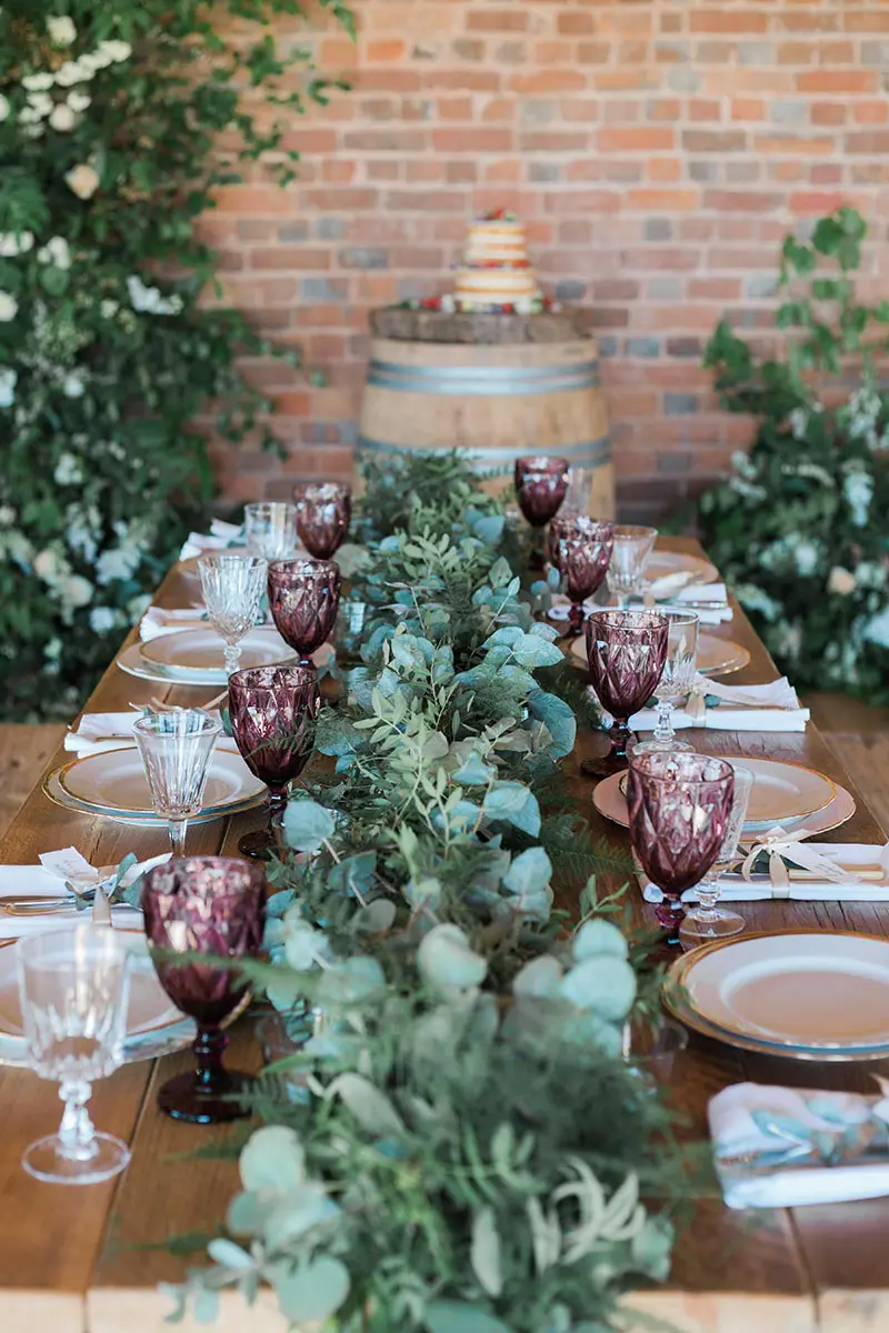 Intimate wedding venue in Devon - close up of a wedding table set up for dining