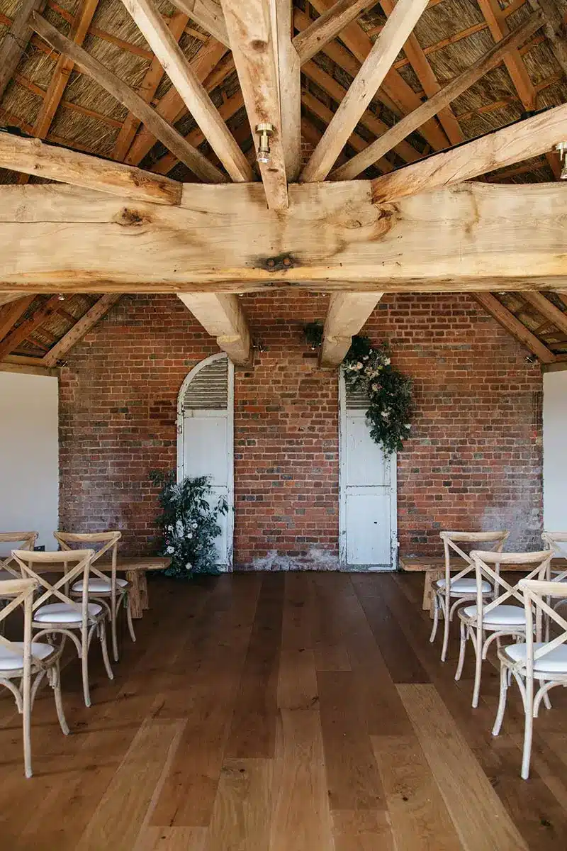 Renew wedding vows packages cross back chairs arranged in the round house