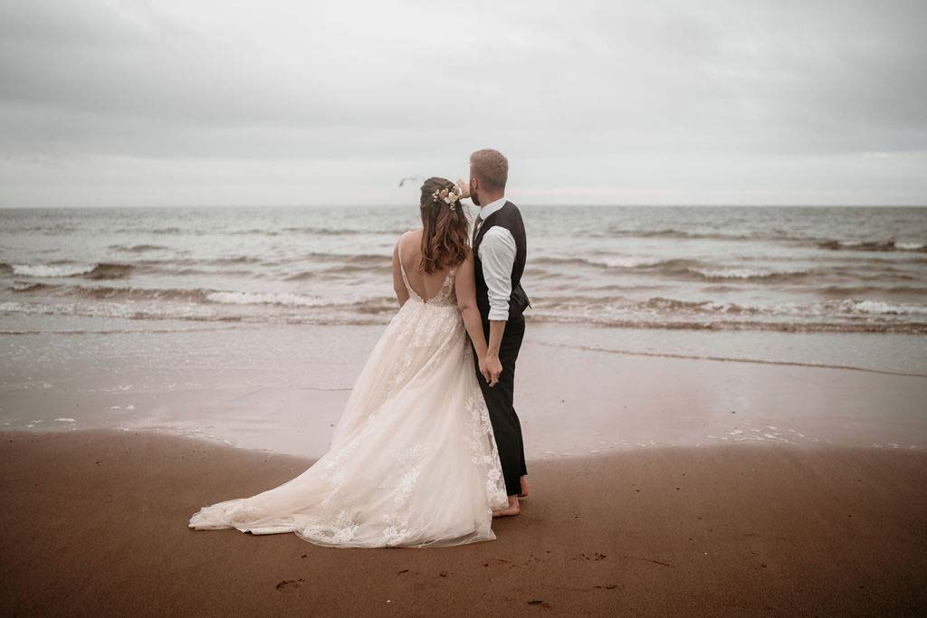 Devon Beach Elopement Wedding Couple