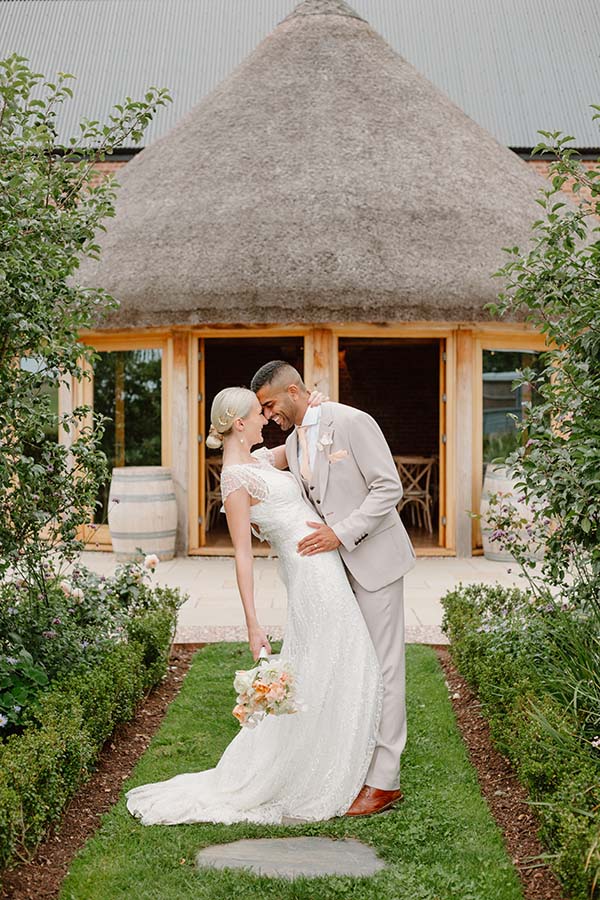 Thatched Barn Wedding Couple