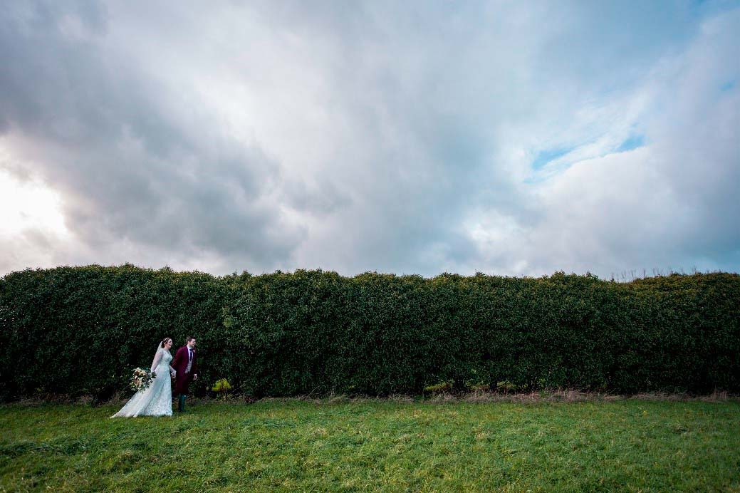 Winter Wedding Couple Vineyard Venue