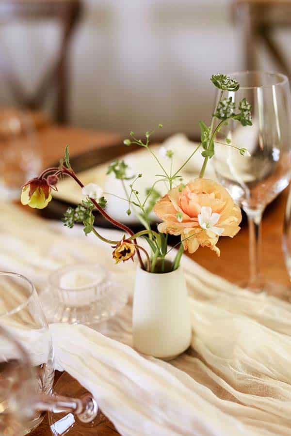 Rustic Barn Wedding Table Flowers