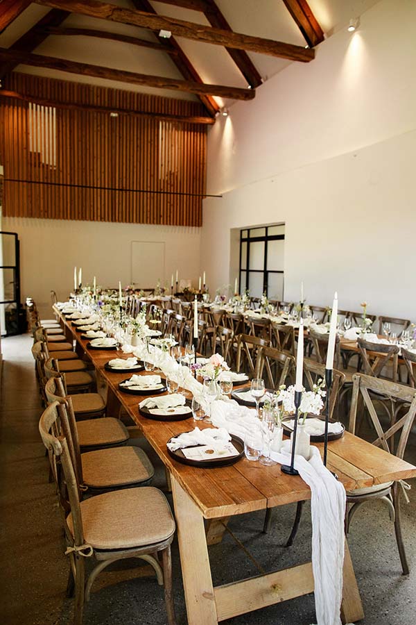 Barn Wedding Table Place Settings