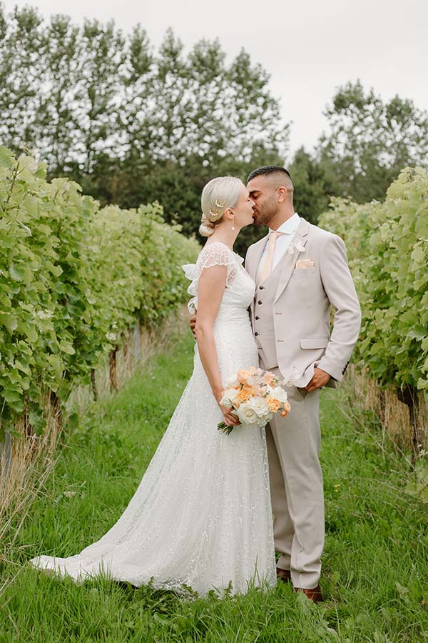 Devon Vineyard Wedding Couple