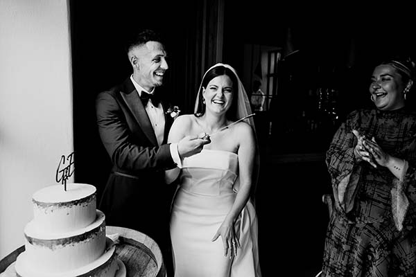 Barn Wedding Bride Groom Cake