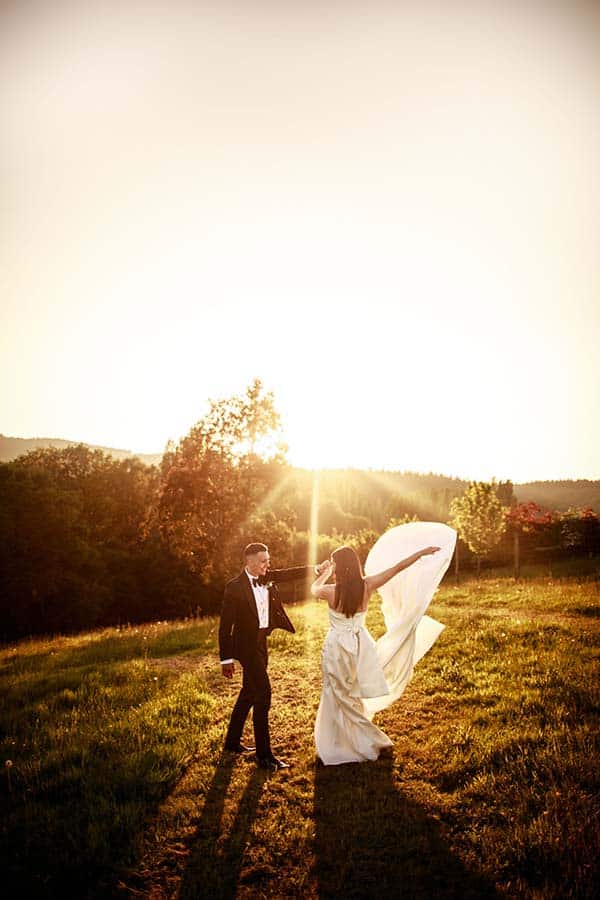 Vineyard Wedding Couple Dancing