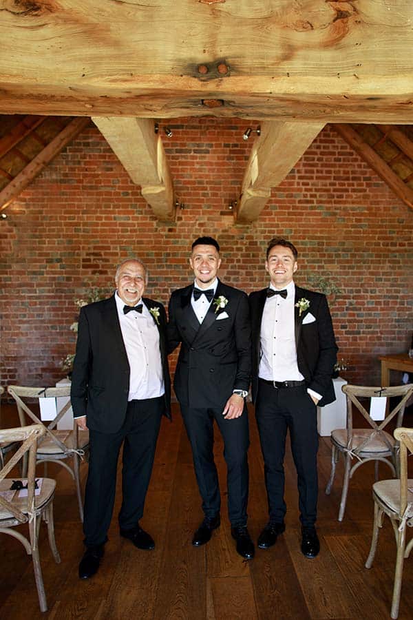 Barn Wedding Groom And Best Man