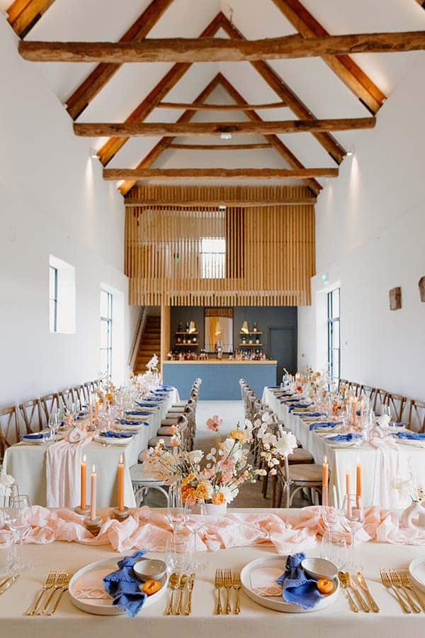 Devon Barn Wedding Table Settings