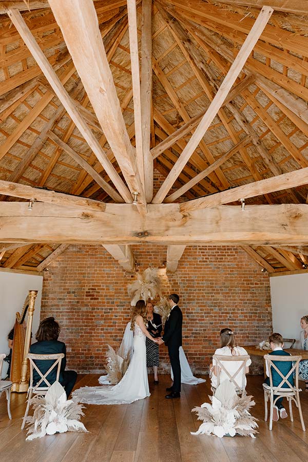 Rustic Oak Beams Barn Wedding