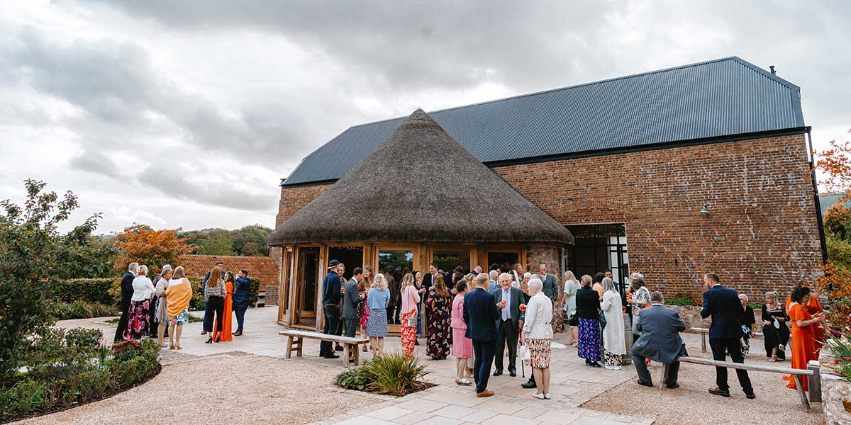 Autumn Devon Barn Wedding Party