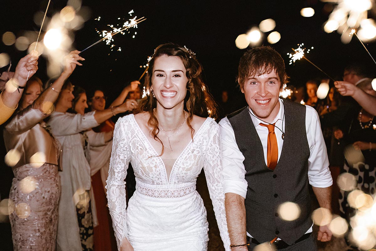 29 Bride Groom Leaving Autumn Barn Wedding Venue Sparklers