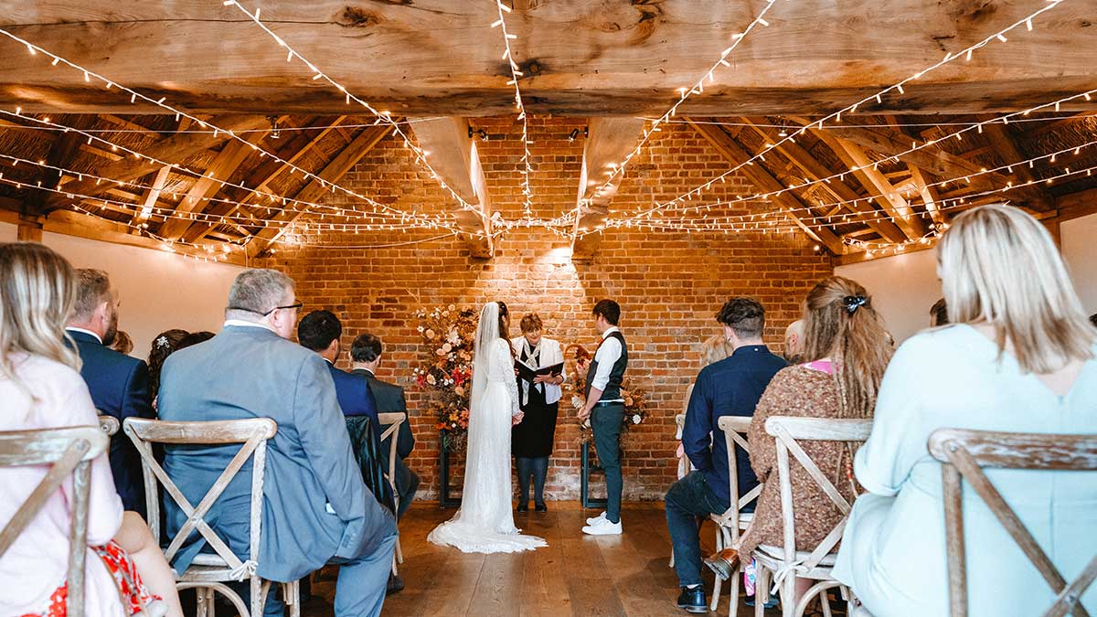 Autumn Intimate Barn Wedding Ceremony Brickhouse Vineyard