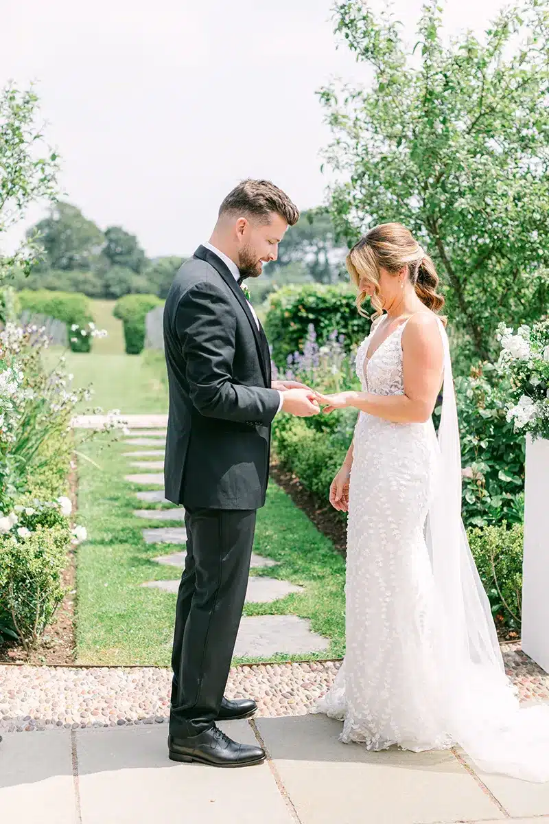 Garden Elopement Wedding Couple Devon