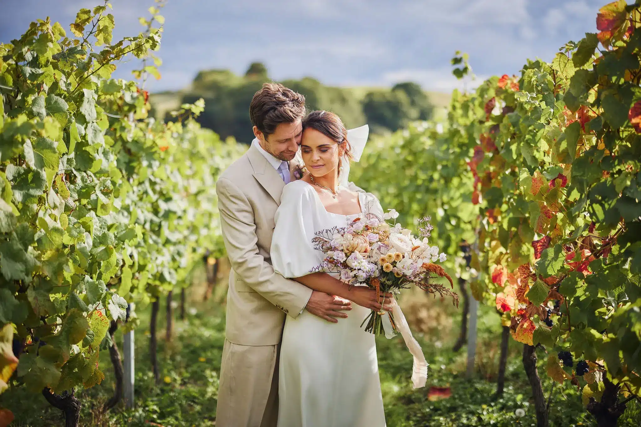 Married Couple Among The Vines At Brickhouse Vineyard